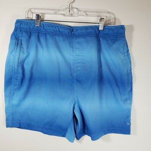 MACK WELDON Men’s XL Blue Gradient Print Swim Trunks 6” Inseam EUC